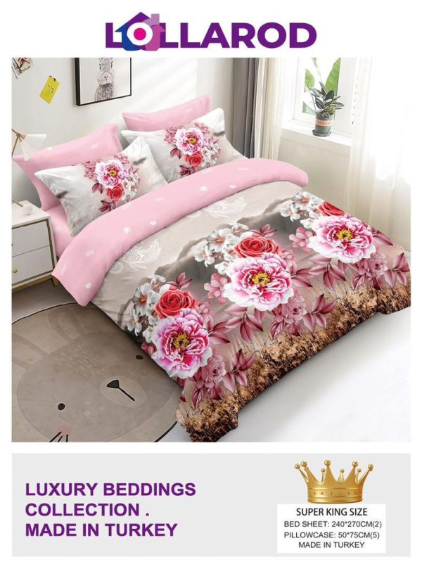 2 Super Kingsize Bedsheet 2 (5 Pillow Cases)